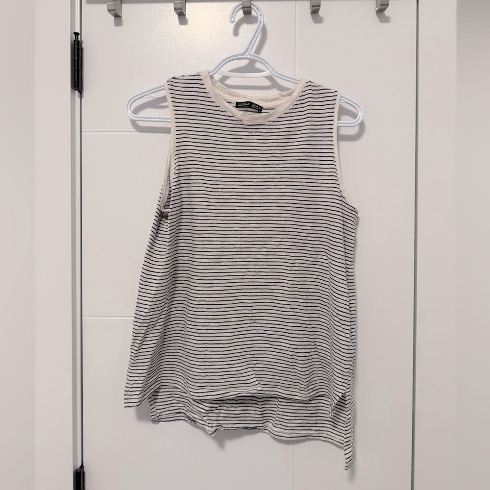 White and Blue Striped Top from Zara